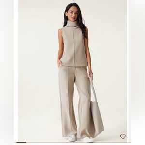 OGL Cream Sleeveless top and pants (2 piece)